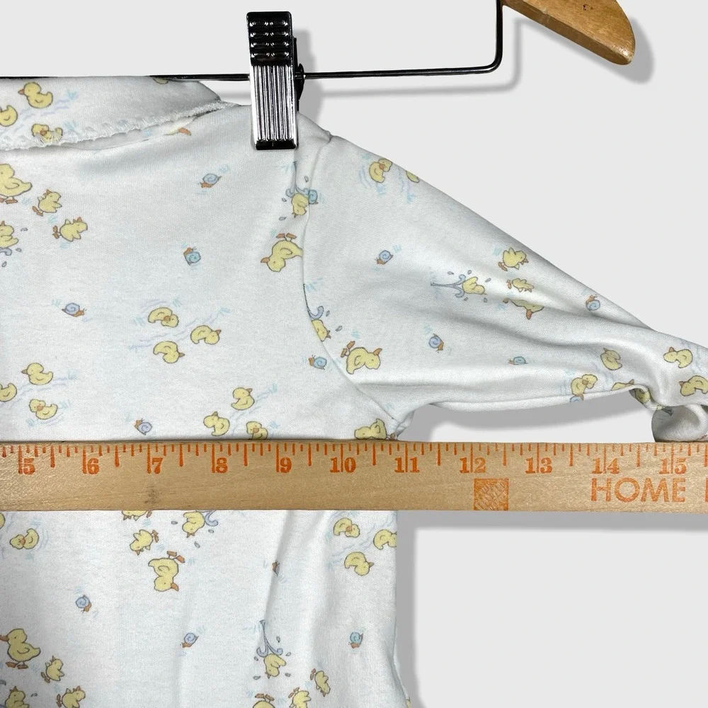 Carter's Footed Sleeper Baby 3-6M‎ White Yellow Duck Print Vintage Aesthetic
